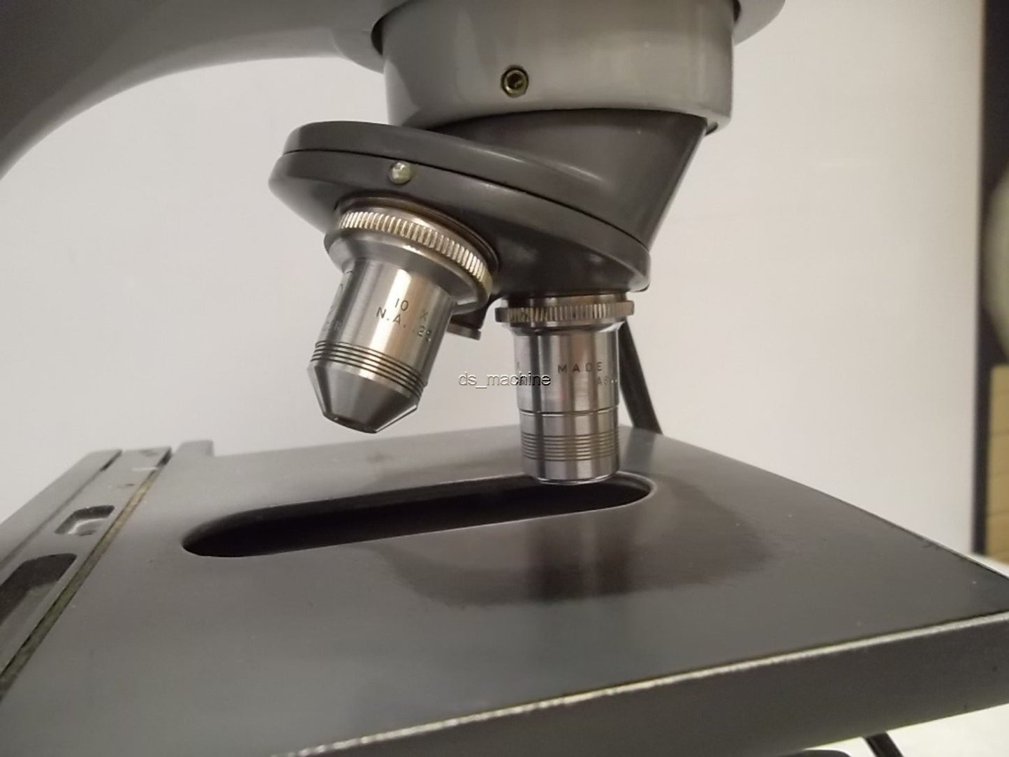 Used Spencer Microscope w/ 43x and 10x Objectives, Missing Eyepieces