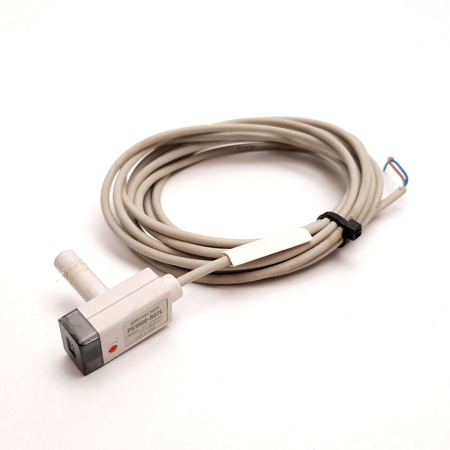 Used SMC PS1000-R07L Air Checker Pressure Sensor, -0.1 to 0.45MPa, 12-24VDC