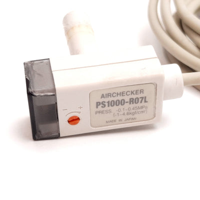 Used SMC PS1000-R07L Air Checker Pressure Sensor, -0.1 to 0.45MPa, 12-24VDC