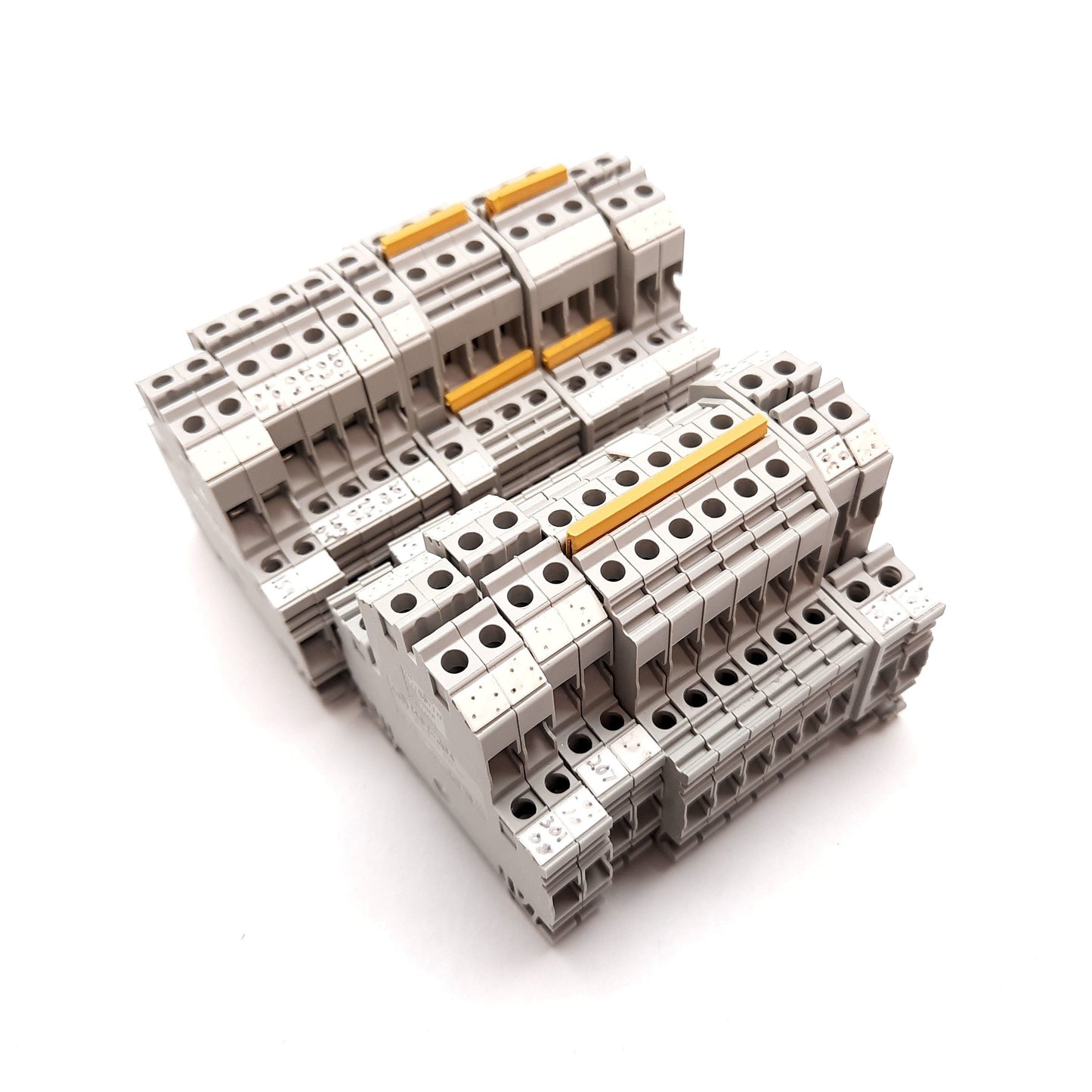 Used Lot of 27 Allen Bradley 1492-JD4 Terminal Block, 2-Level, Rating: 35A 600V