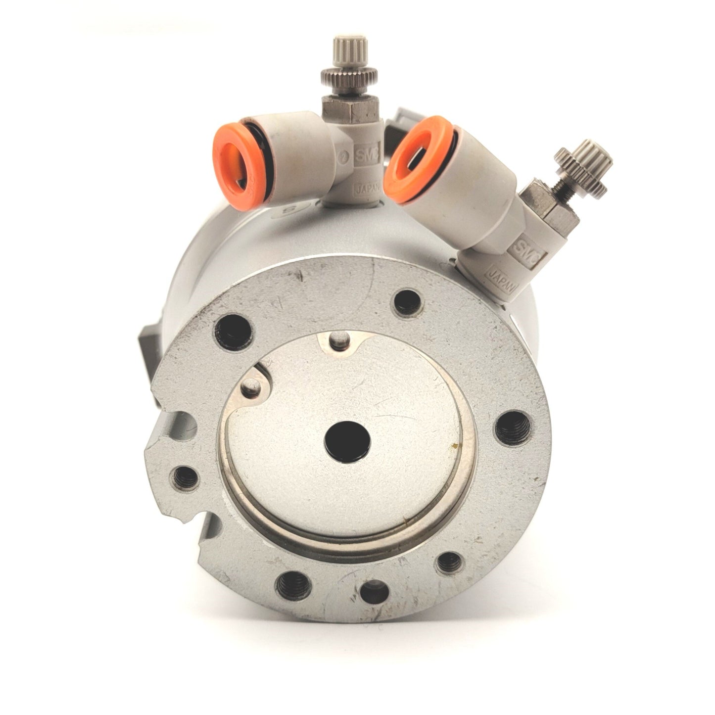 Used SMC MHSH3-32D 3-Finger Pneumatic Gripper 8mm Stroke, 32mm Bore, 62N, .1-.6MPa