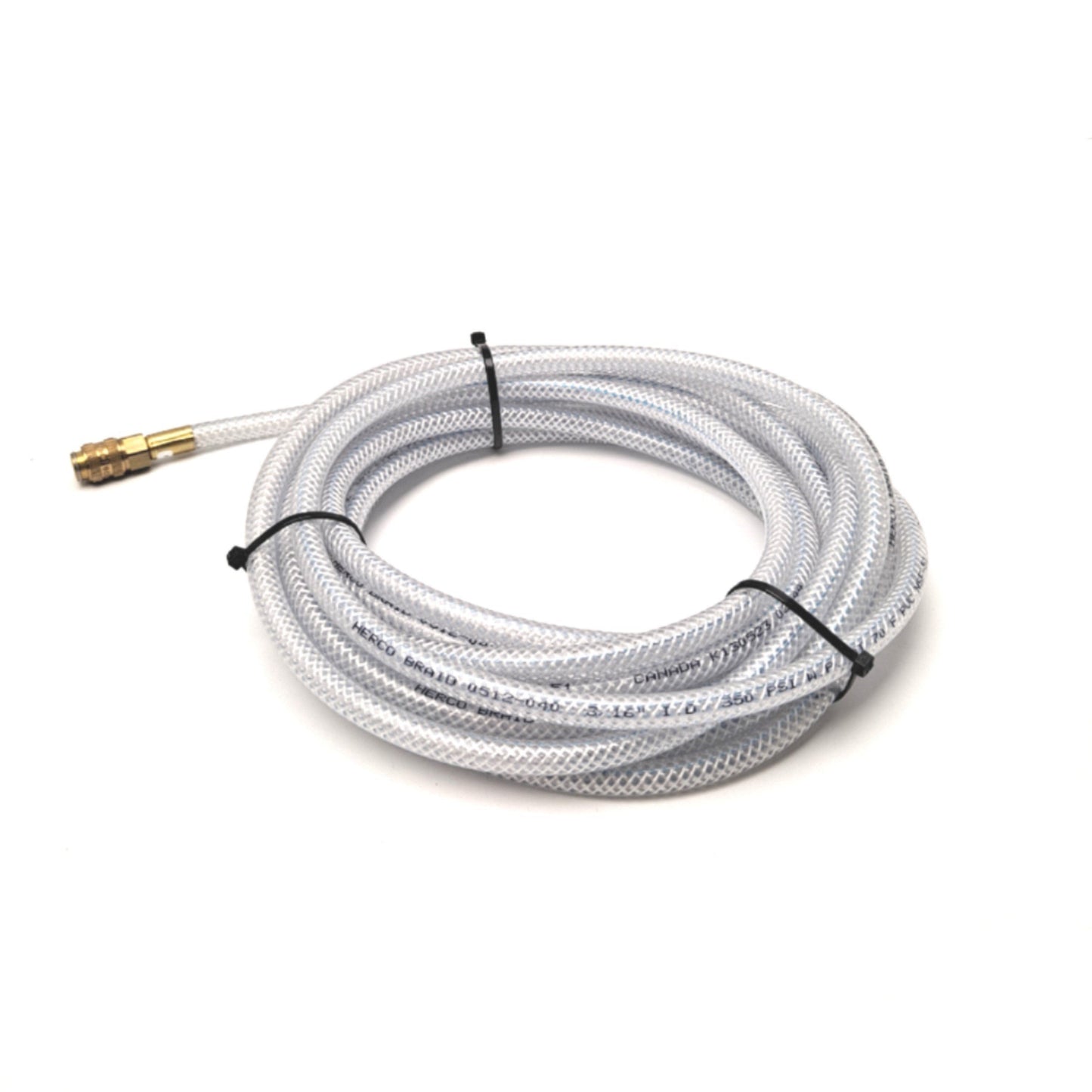 Used Herco Braid 0512-040 Braided Nitrogen Hose 19 Feet , 350PSI, 3/16" ID W/Adaptor