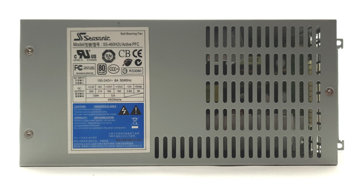 Used Seasonic SS-460H2U Computer Power Supply 2U ATX 460W 120-240VAC 8A *No Cables*