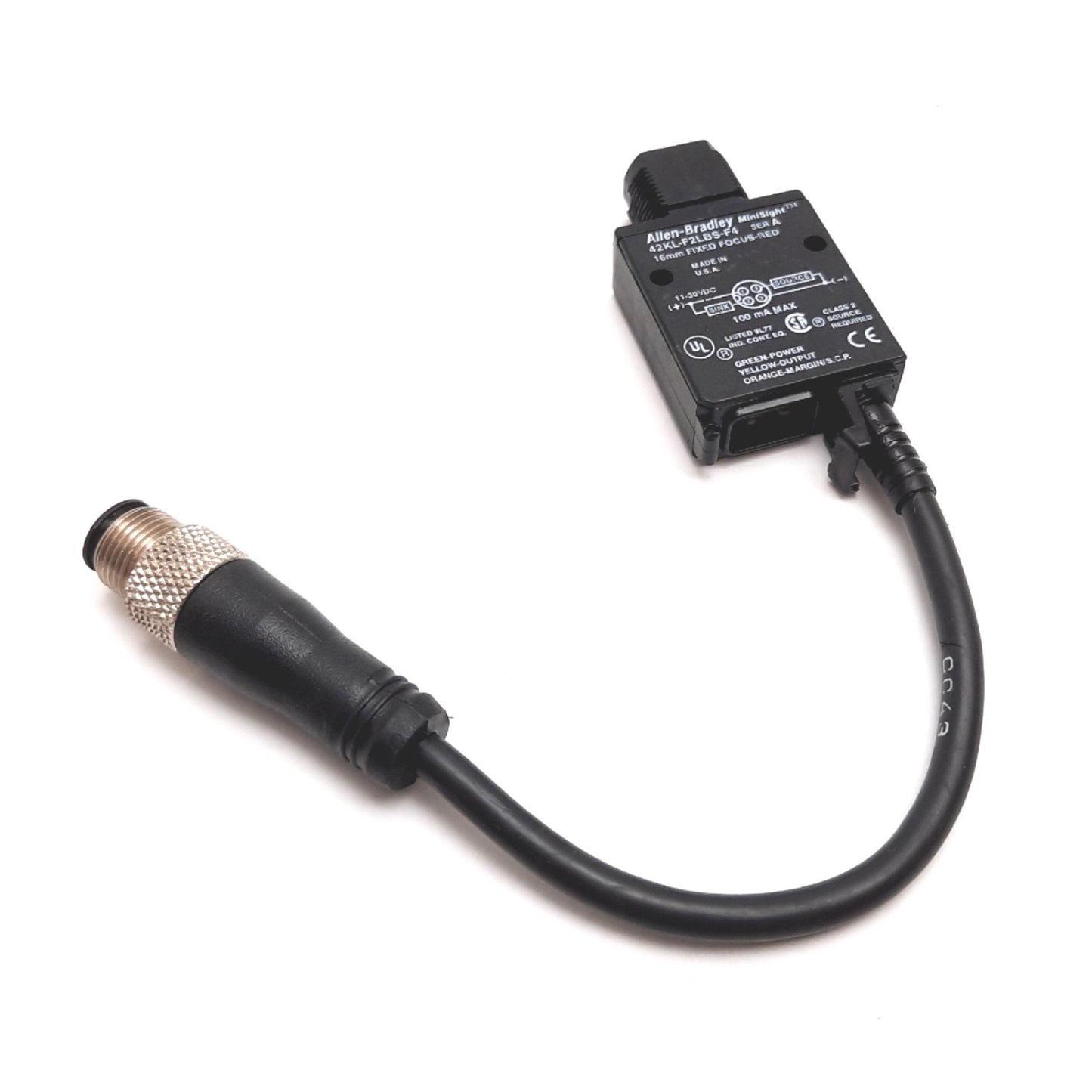 Used Allen Bradley 42KL-F2LBS-F4 MiniSight Photoelectric Sensor, 16mm, 11-30VDC