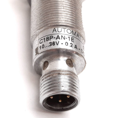 Used Automation Direct C18P-AN-1E Photoelectric Sensor, 2m, 10-30VDC, NPN, 4-Pin M12