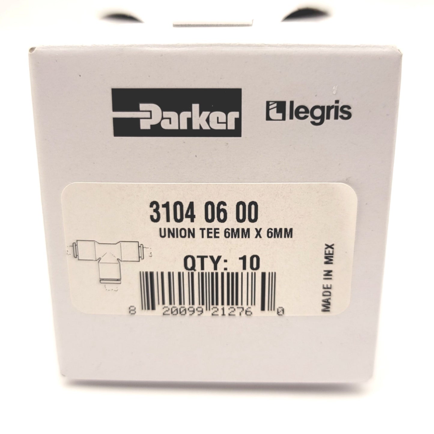 Used Box Of 10 Parker Legris 3104 06 00 Pneumatic Push-In Tee Fittings 6mm 290PSI Max