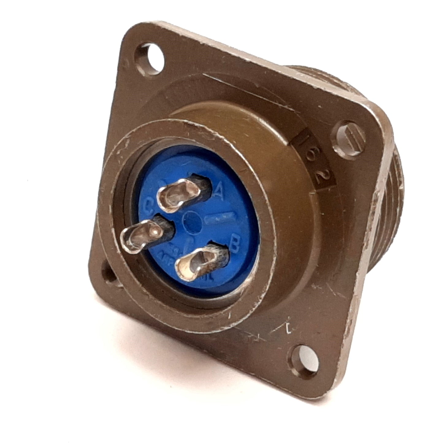 Used Amphenol 97-3102A-16S-5S Panel Mount Connector, 3-Position Solder Type