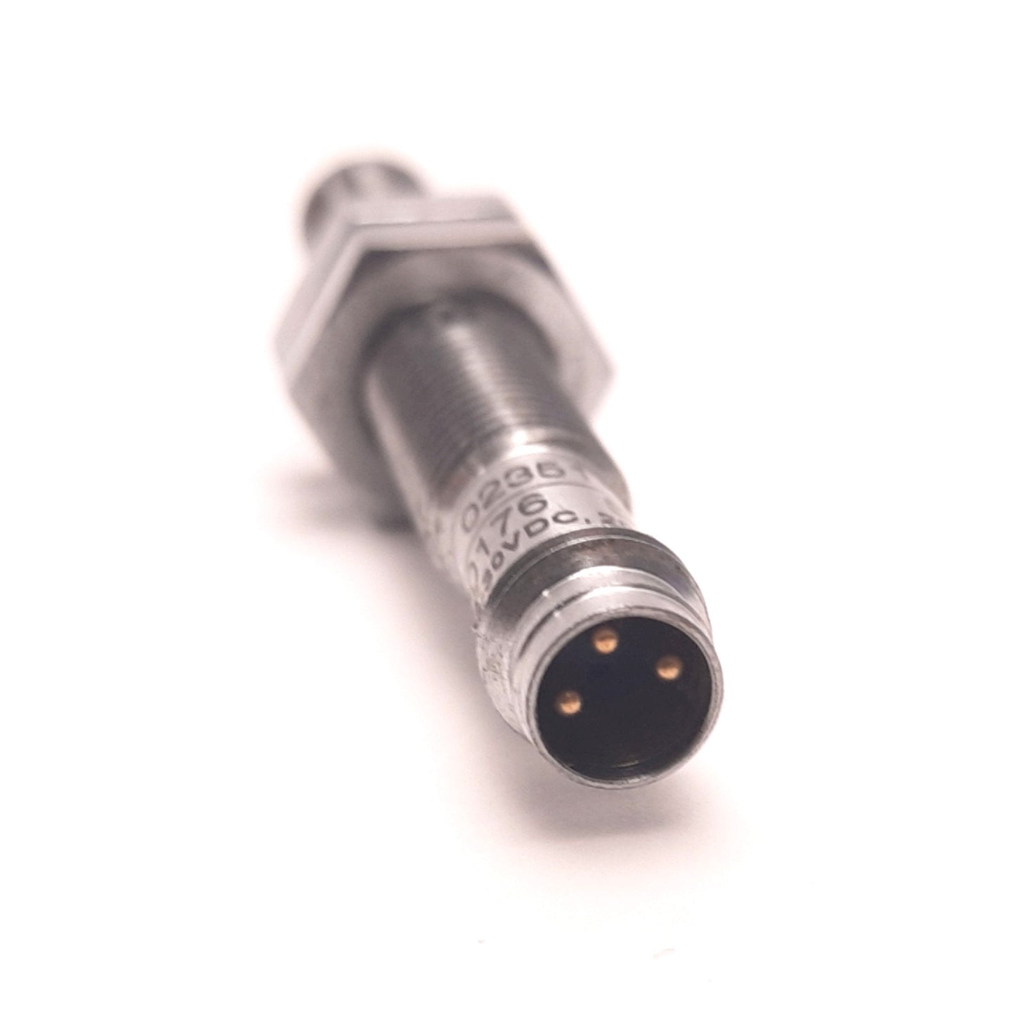 Used IPF 120123 Inductive Sensor 4mm Range PNP N.O. 10-30v DC 200mA, M12 Connector