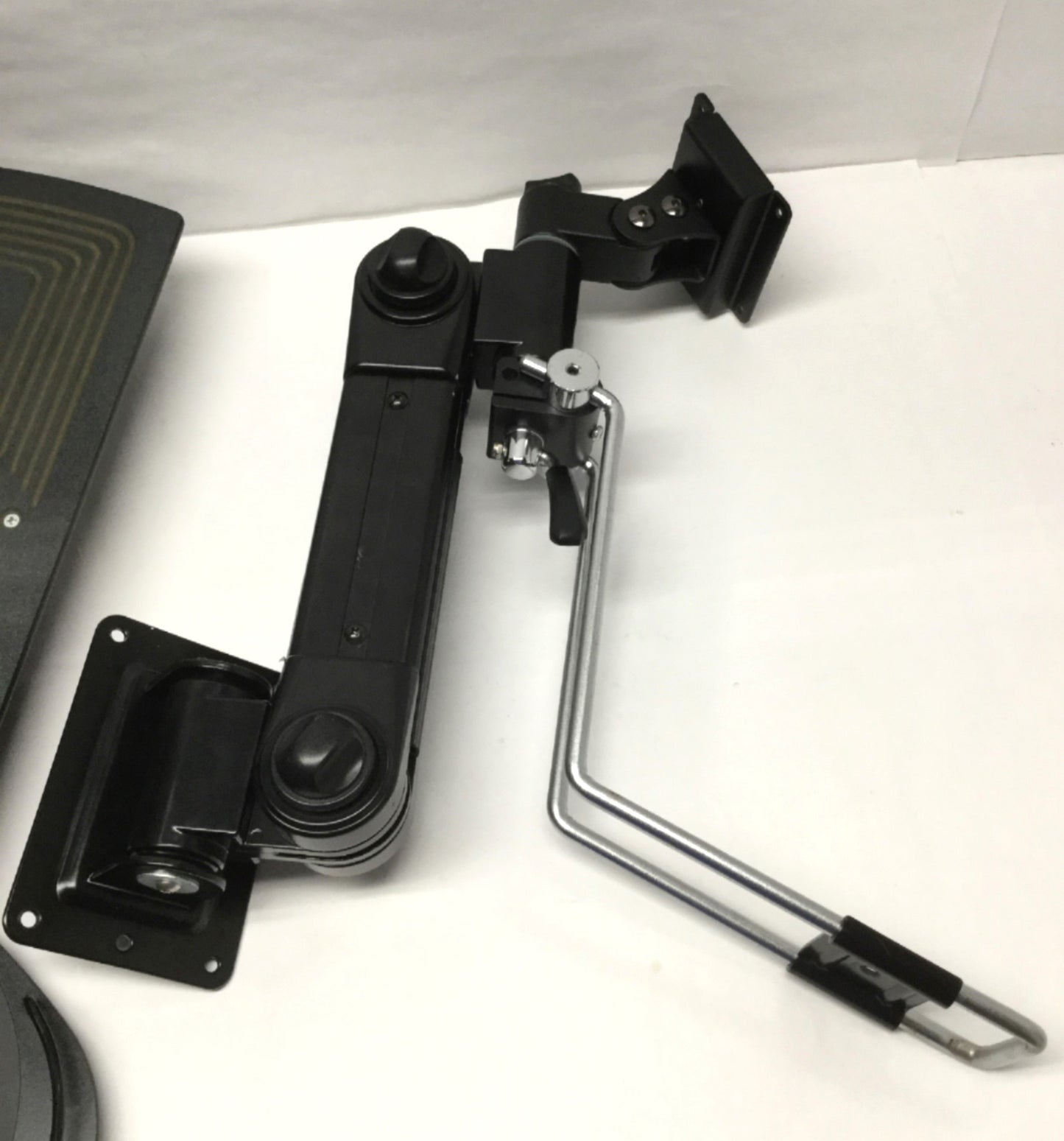 Used Custom Products 60239-W Adjustable Wall Mount LCD Monitor Arm w/Keyboard Tray