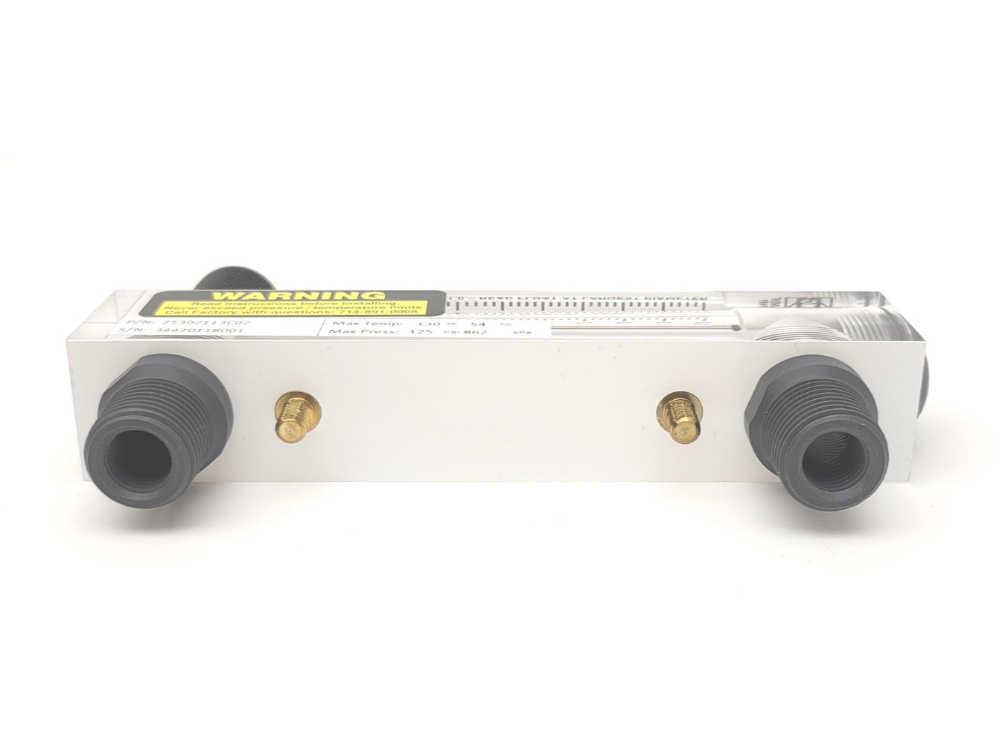 New King Instrument 75302113C02 Acrylic Tube Flowmeter With Valve, 0-1GPM, 1/4"NPT