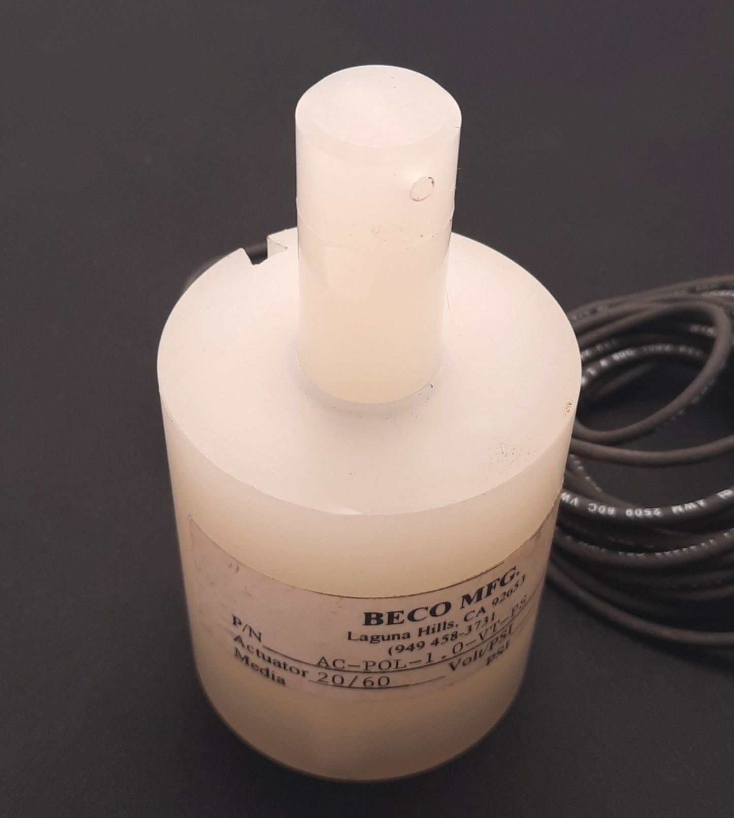 Used Beco AC-POL-1.0-VT-PS Air Cylinder, Chemical Resistant, Bore 1.25", Stroke 1"