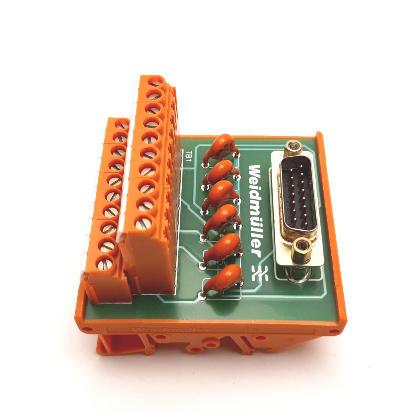 Used Weidmuller 998737-67 Interface Module, 15-Pin D-Sub Male to Screw Terminals