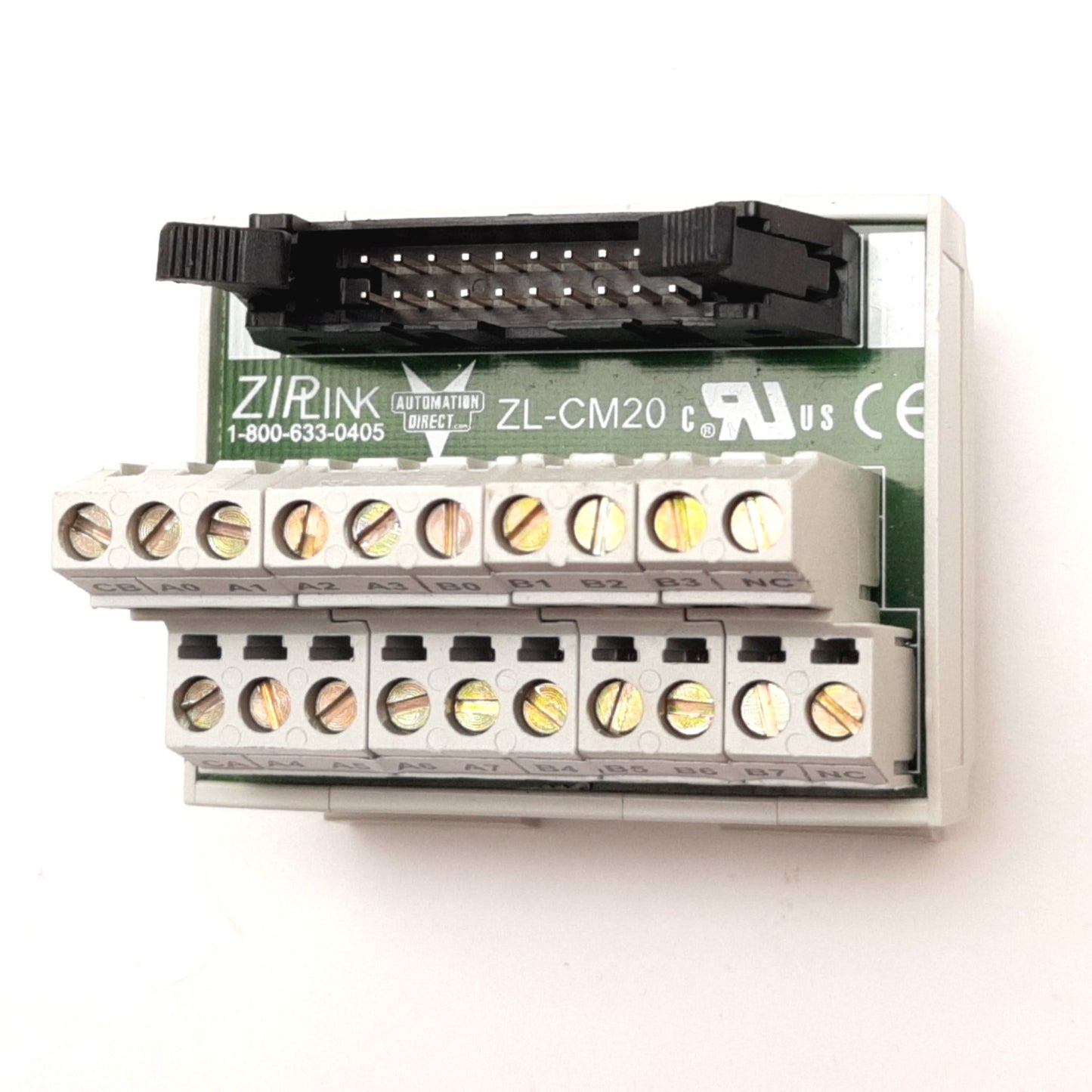 Used Automation Direct ZL-CM20 Ziplink Connector Module, 20-Pin to Screw Terminals