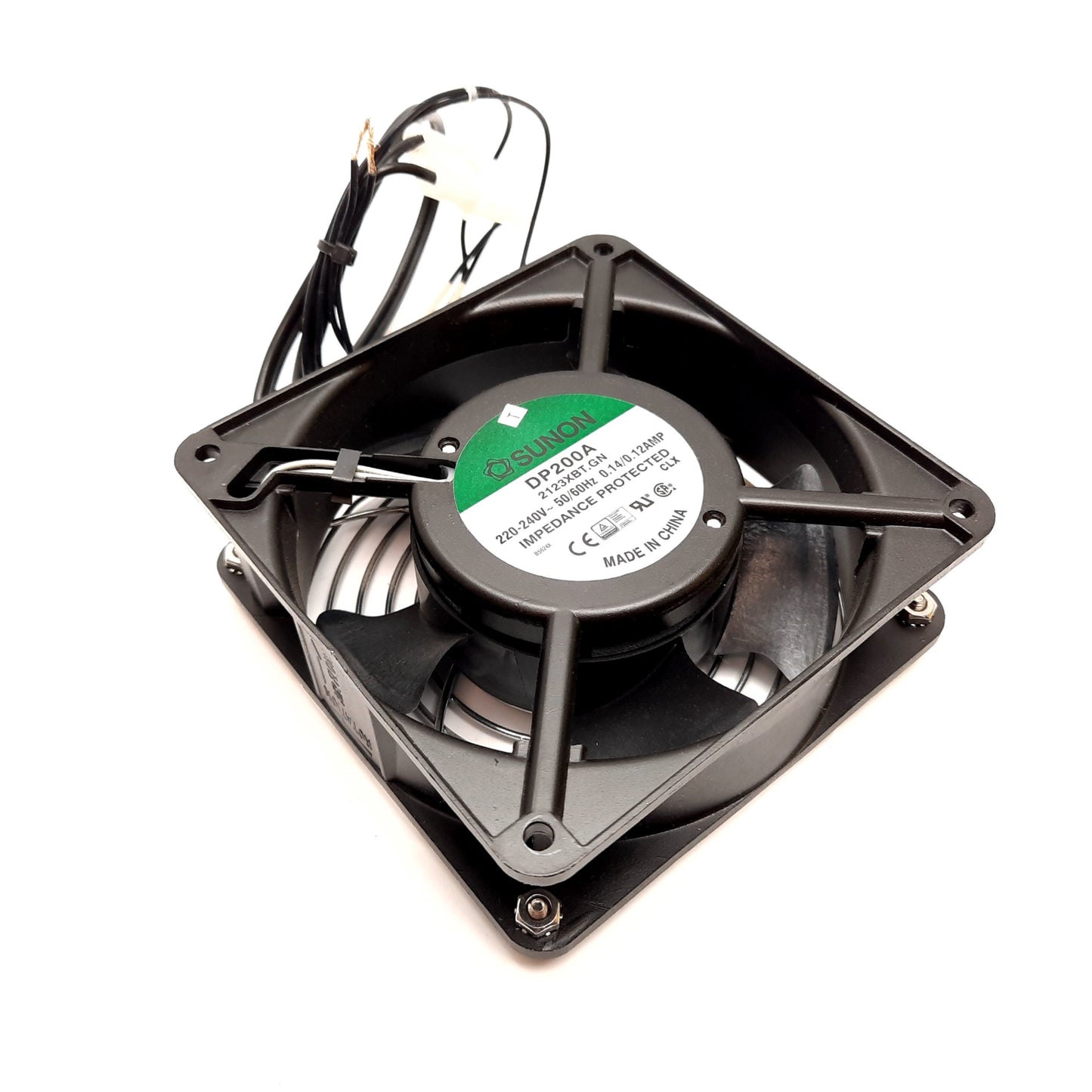 Used Sunon DP200A 2123XBT.GN Axial Fan, 220-240VAC 50/60Hz 0.14/0.12A, 120x120x38mm