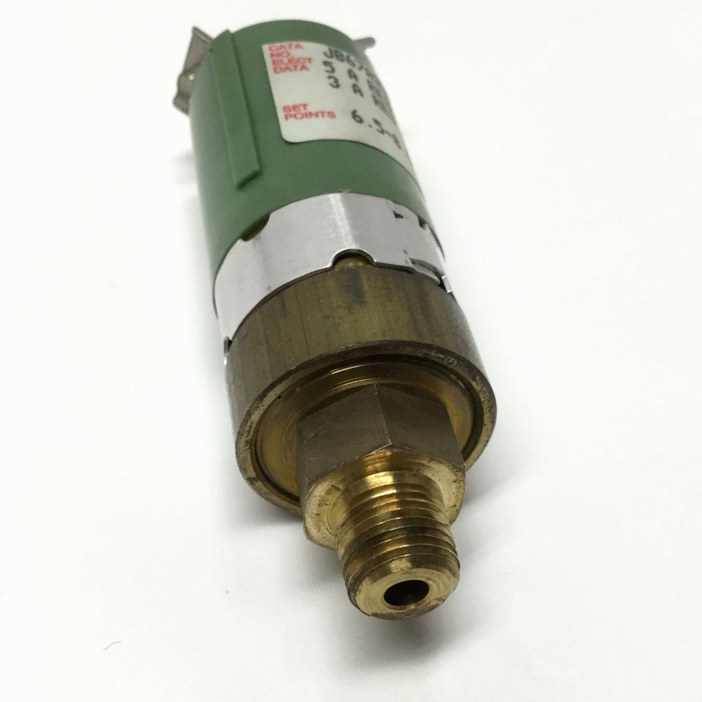 Used Asco JB67A218A Miniature Pressure Switch 6.5-8.5psi, 1/8" NPT, NO, 5A 250VAC