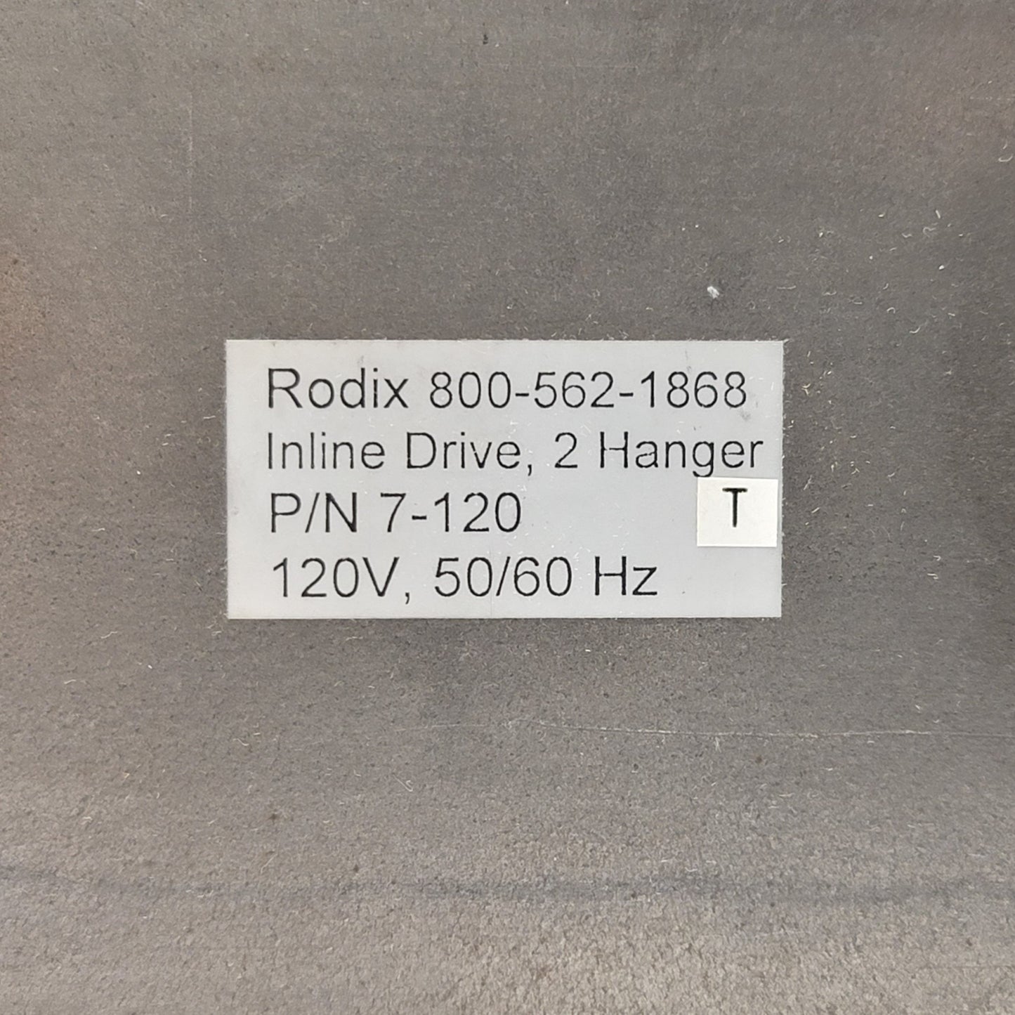 Used Rodix 007-000-120 Linear Inline Vibratory Feeder 120VAC, 25lbs Capacity