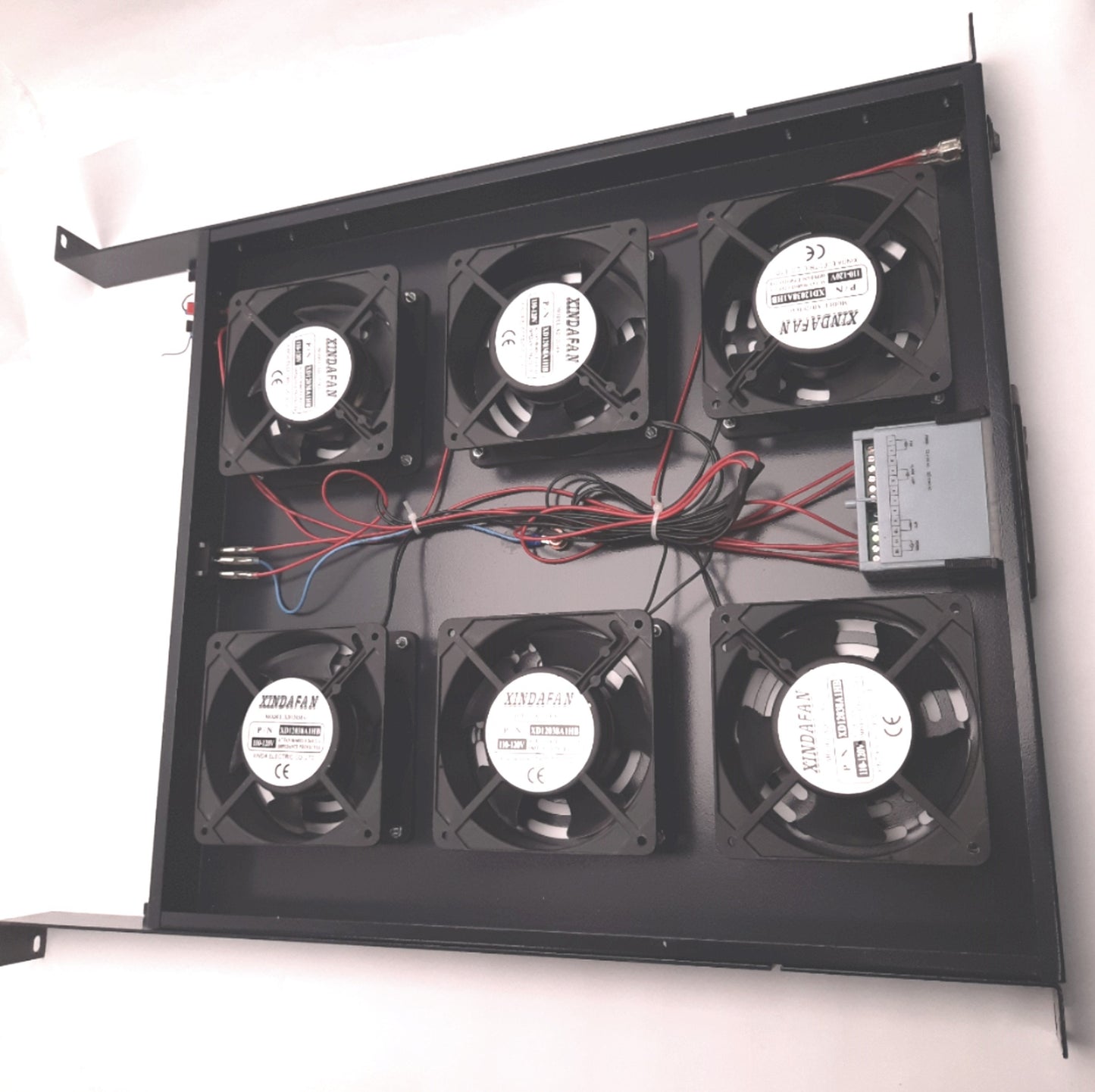 Used Fibertronics CFA-12-06 1U Fan Unit with Thermostat, 19" x 1U In, 6 Fans