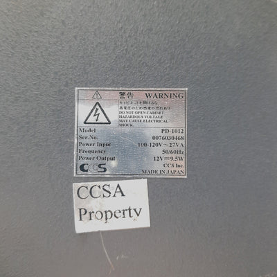 Used CCS PD-1012 Machine Vision LED Controller Out: 12VDC 9.5W In: 120VAC