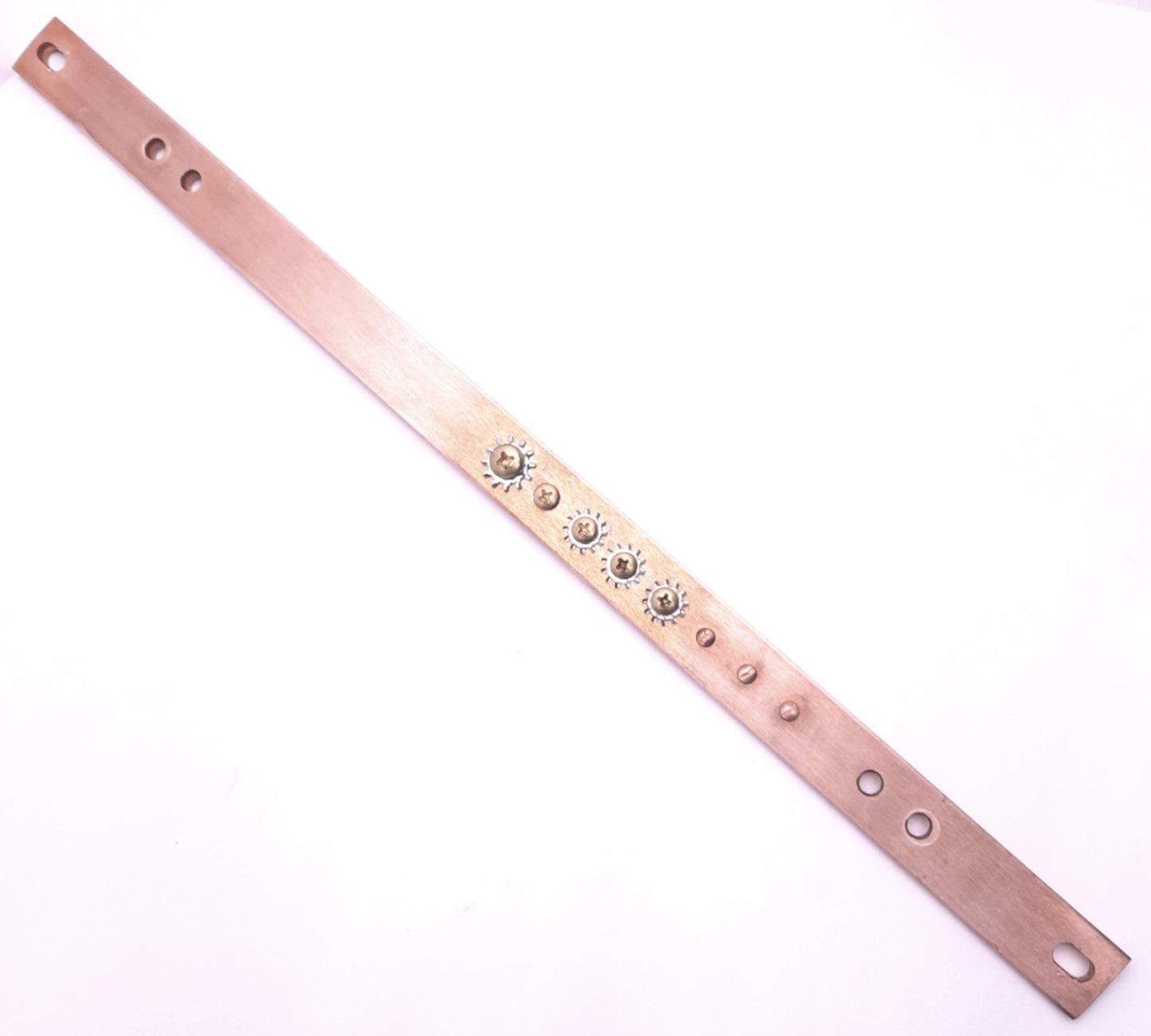 Used Harger RGBHKIT14119.25 Rack Ground Bar 1/4" x 1" x 19.25" Copper, Ring Terminals