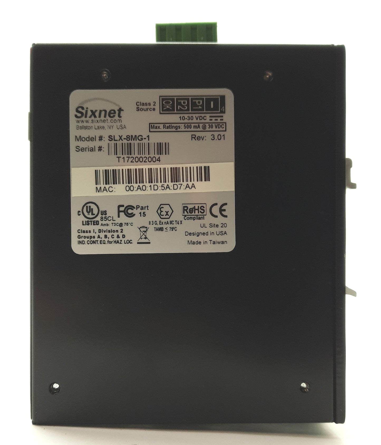 Used Red Lion SLX-8MG-1 Sixnet Managed Switch, Gigabit Ethernet, 8-Port, 10-30VDC