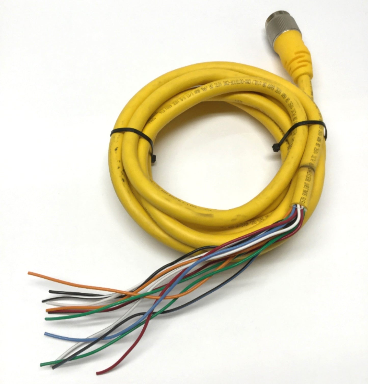 Used Turck RSM 126 U-00278 Minifast Cordset Cable, Male 12-Pin, Leads *Cut to 12ft*