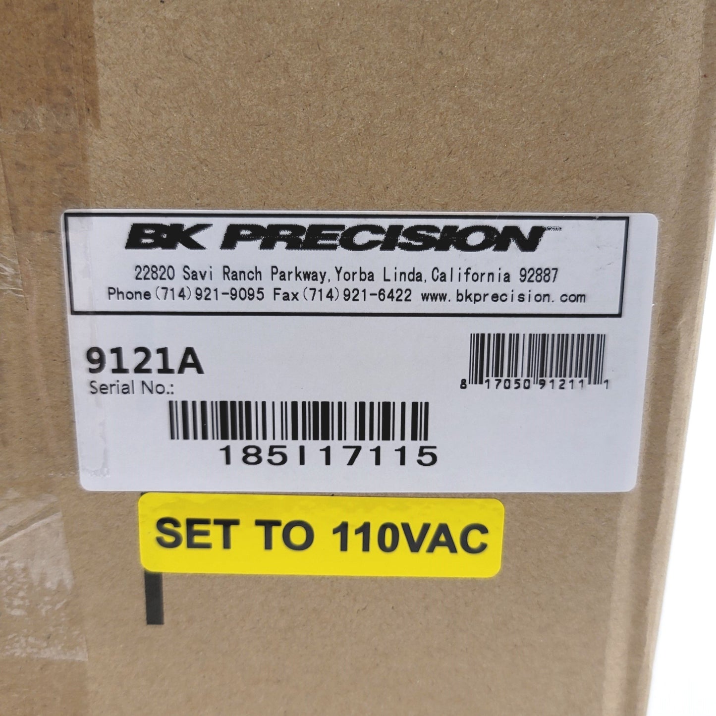 New BK Precision 9121A Programmable DC Power Supply, 0-20VDC, 0-5A, 115/230VAC