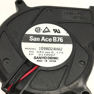 Used Sanyo Denki 109BD24HA2 San Ace B76 Blower Fan 24VDC 76x30mm 3000RPM 12.7CFM