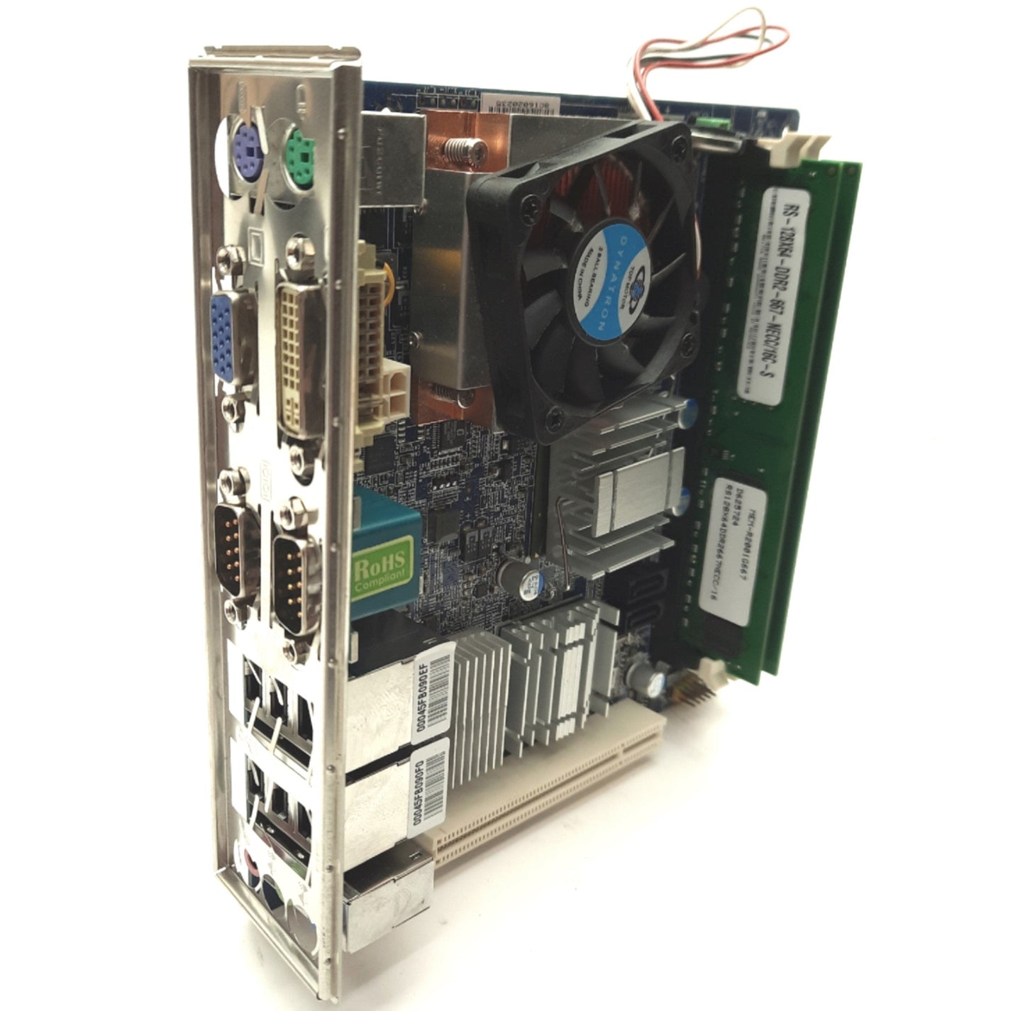 Used BCM MX945GM-D ITX Motherboard & CPU, Intel Celeron M 1.8GHz, 2GB DDR2 RAM, PCI