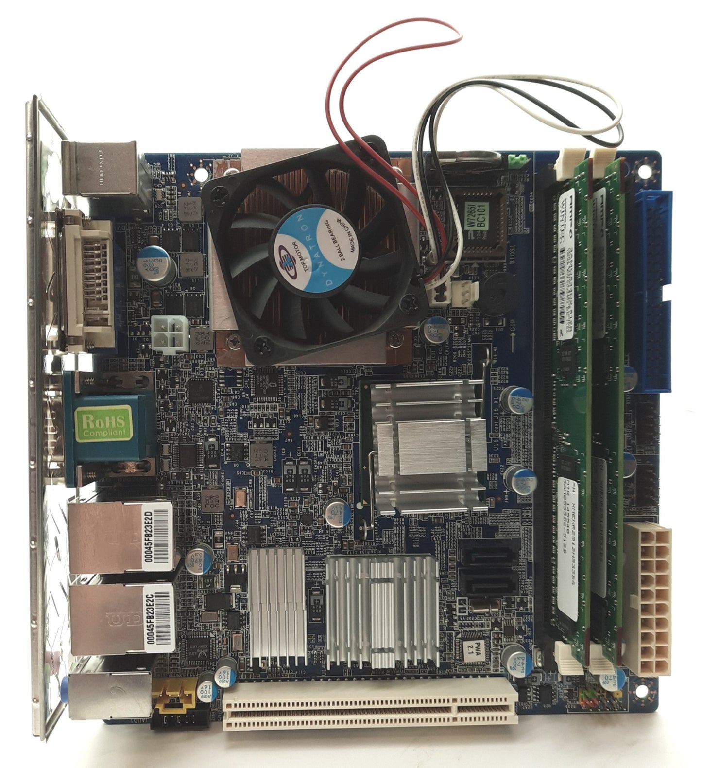 Used BCM MX945GM-D2 ITX Motherboard & CPU, Intel Celeron M 1.8GHz, 1GB DDR2 RAM, PCI
