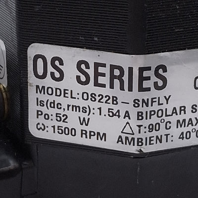 Used Parker OS22B-SNFLY Compumotor Stepper Motor, 238oz-in, 1500RPM, 170VDC, NEMA23