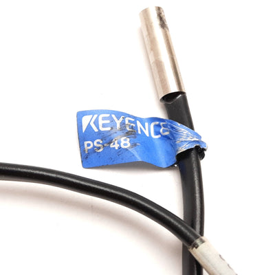 Used Keyence PS-48 Reflective Sensor Head, 25mm, Infrared LED, 5mm Barrel