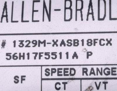 Used Allen-Bradley 1329M-XASB18FCX Variable Speed AC Motor 230/460v 3PH, 1800 RPM