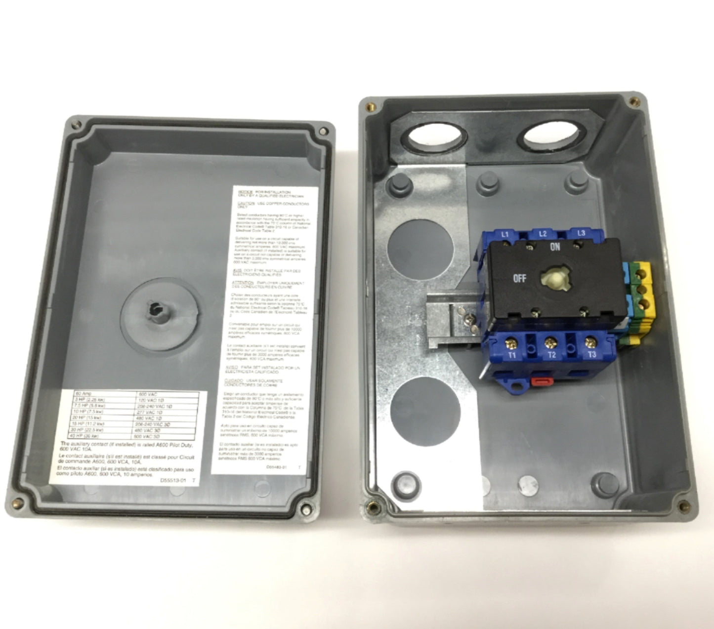 Used Hubbell HBLDS6 Circuit-Lock Disconnect 3-Pole 600VAC *Switch Replaced w/KG80*