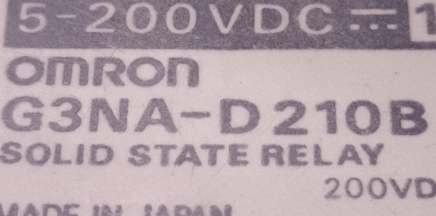 Used Omron G3NA-D210B SSR SCR Solid State Relay 5-200VDC 10A, 5-24VDC Coil