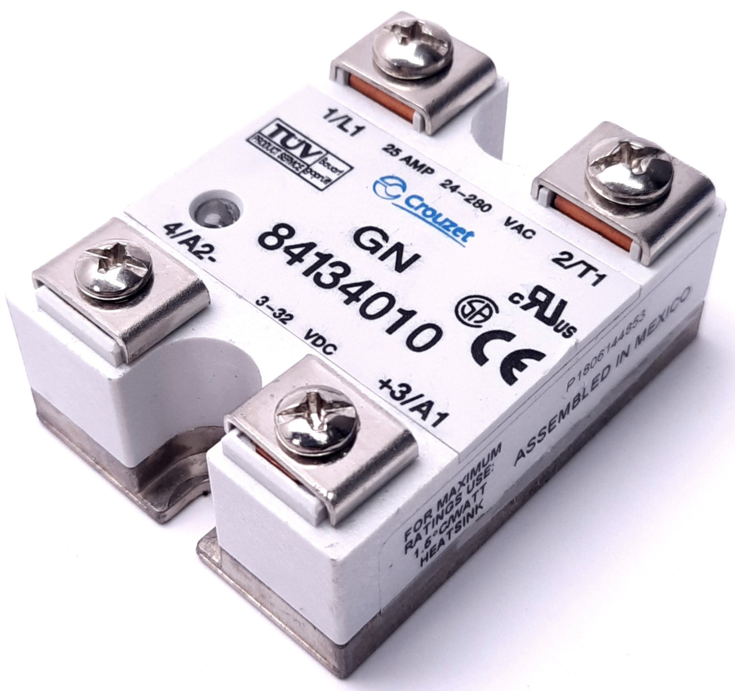 Used Crouzet GN 84134010 Solid State Relay 3-32v DC Control, 24-280v AC 25A Output