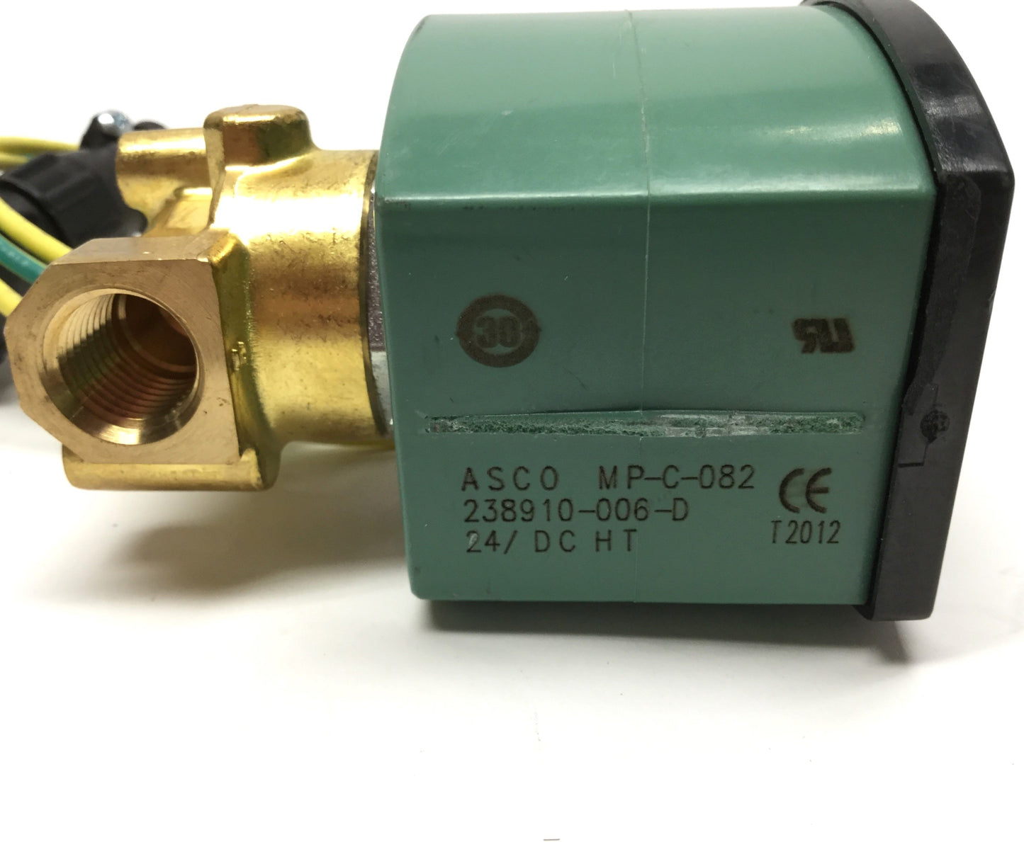 Used ASCO 8262H262 Red Hat II Solenoid 2-Way N.O. Brass Shutoff Valve 1/4" NPT, 24VDC