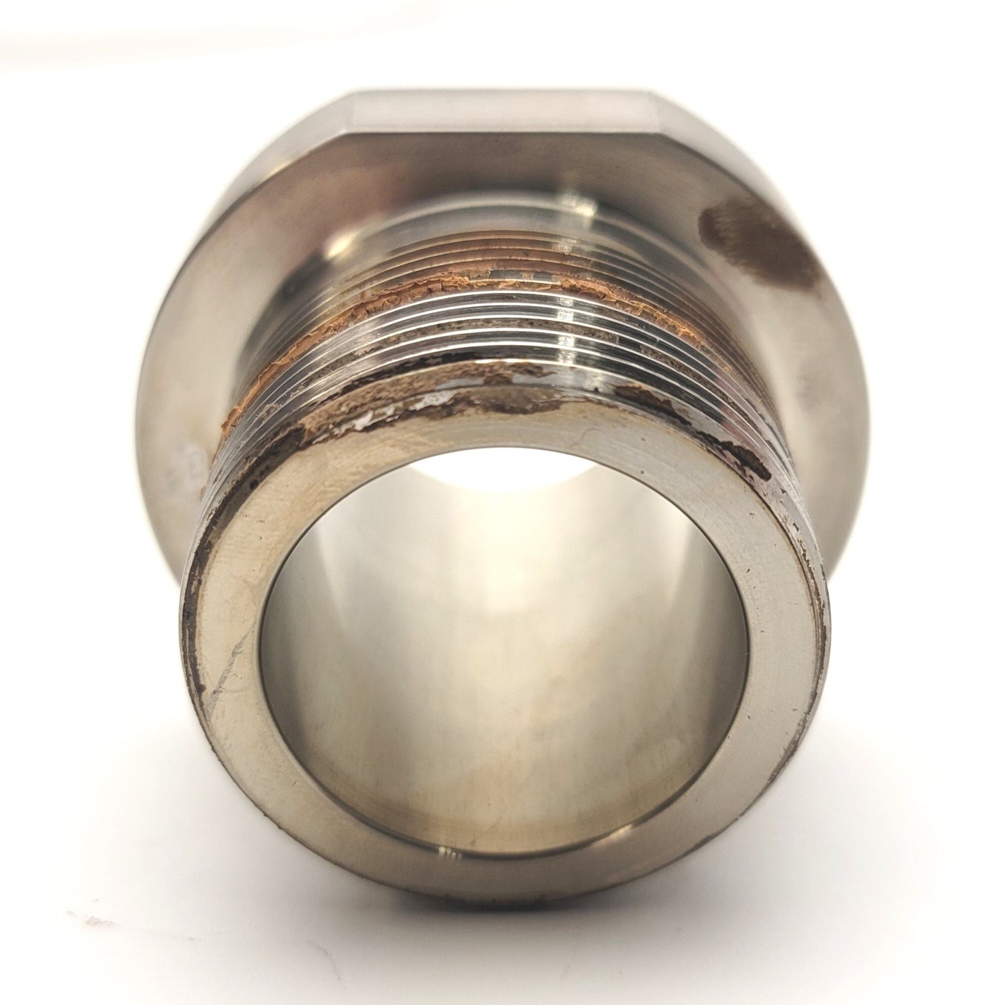 Used 1-1/2" Sanitary Tri-Clamp To 1-1/2"NPT Male Straight Adapter 316 Stainless Steel