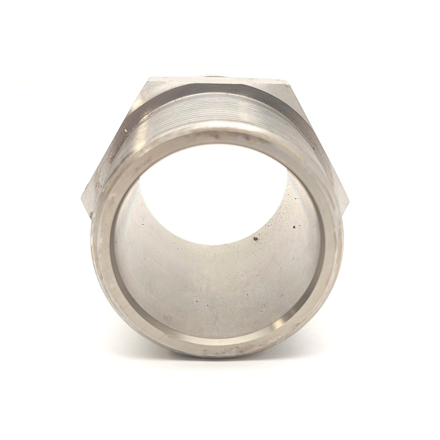 Used 2" Sanitary Tri-Clamp To 2"NPT Male Straight Adapter Stainless Steel