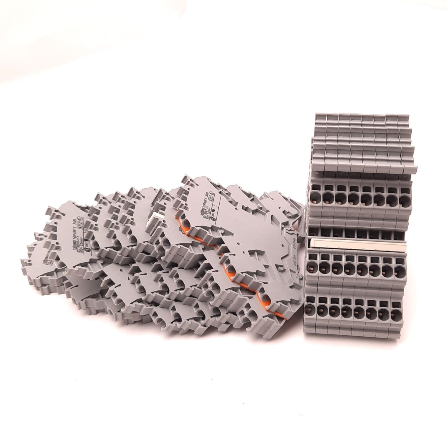 Used Lot of 17 Wago 2002-3201 Top-Job Terminal Block 500V 24A, Three Levels, 5.2mm
