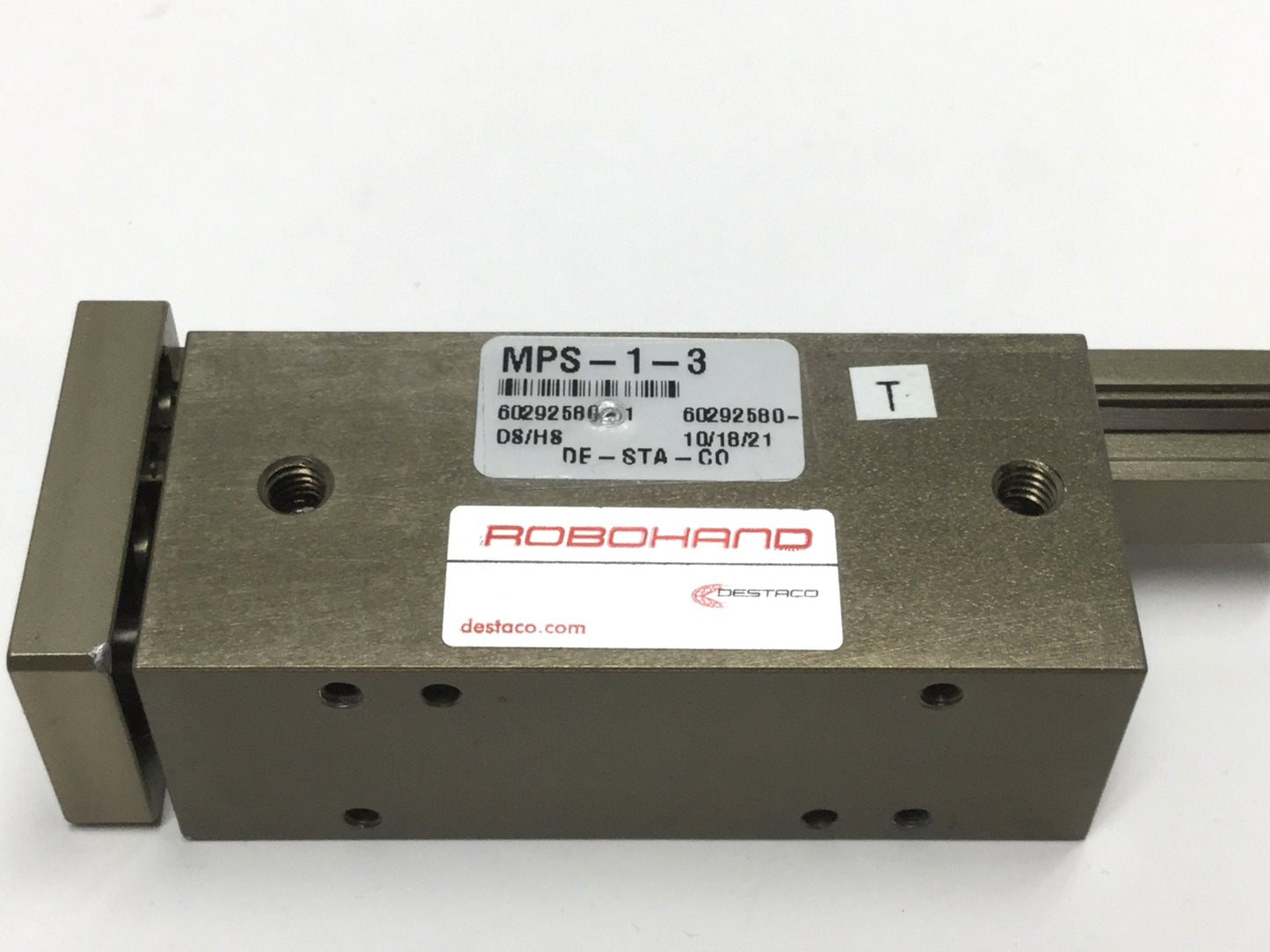 Used Robohand MPS-1-3 Mini Dual-V Roller Bearing Rail Thruster Slide 1.5" Stroke