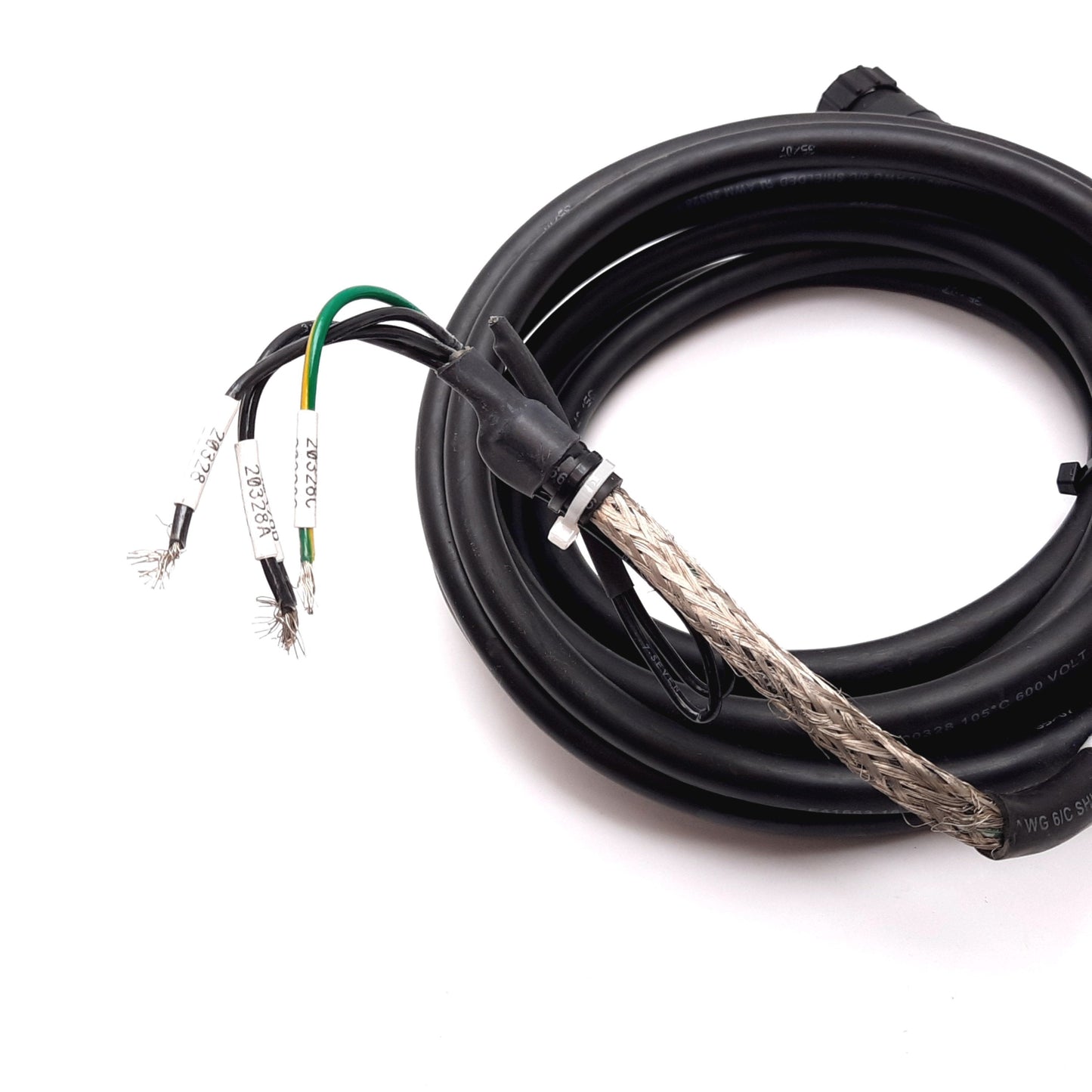 Used Allen Bradley 2090-XXNPY-16S04 Servo Power Cable, Length: 4m, 9-Pin to Leads