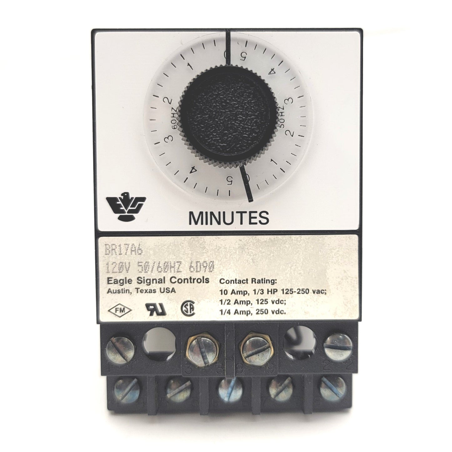Used Eagle Signal BR17A6 Electric Reset Timer 120VAC 50/60Hz, 10A 125-250VAC