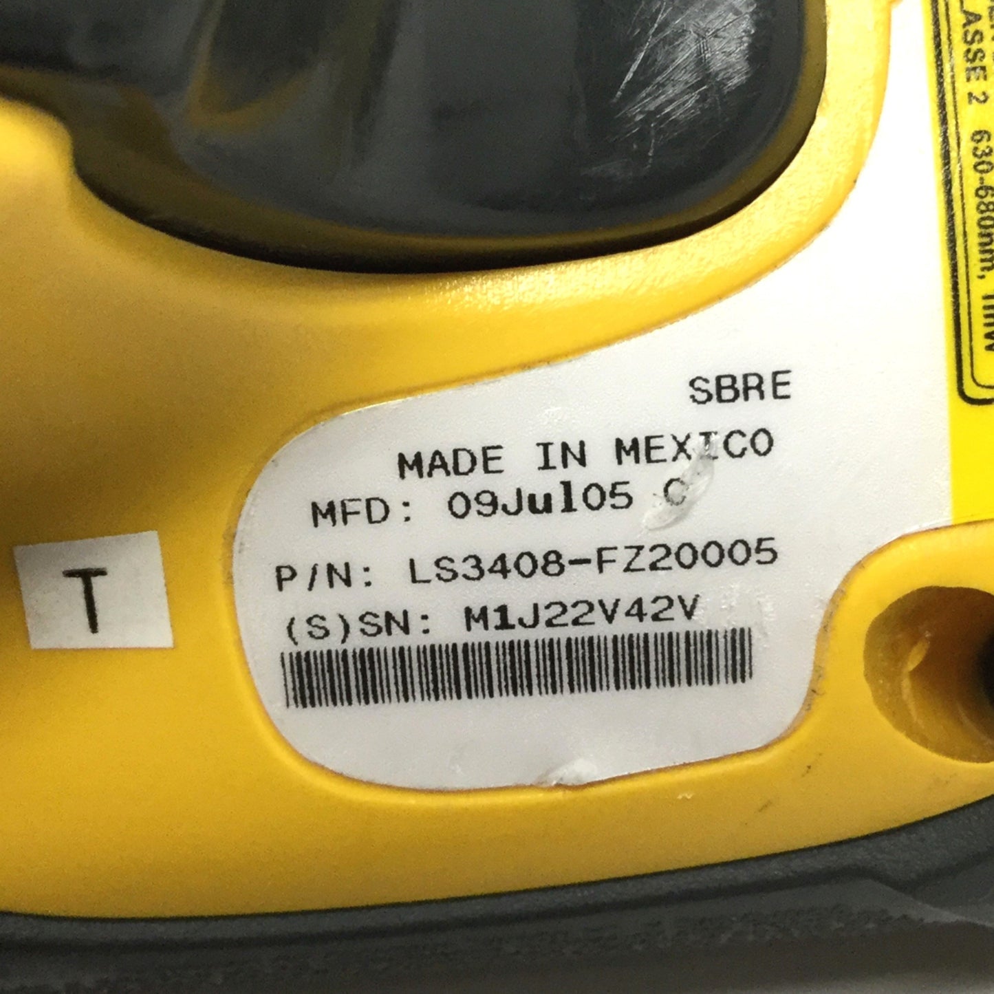 Used Symbol LS3408-FZ20005 Handheld Heavy Duty Rugged Industrial Barcode Scanner, USB