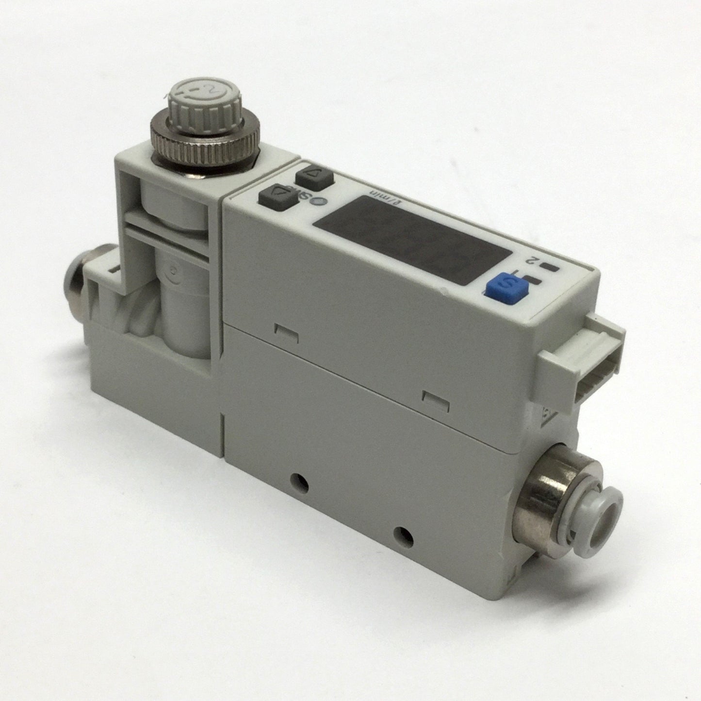 Used SMC PFM725S-C6-B Digital Flow Switch, 24VDC, 0.5-25 L/min Air, ?6mm Tube, PNP