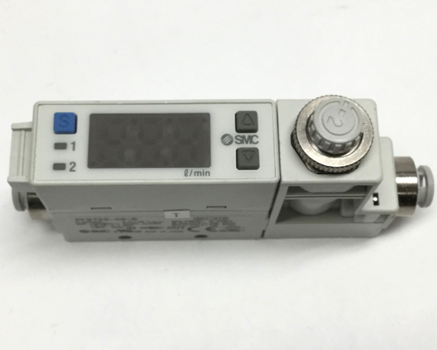 Used SMC PFM725S-C6-B Digital Flow Switch, 24VDC, 0.5-25 L/min Air, ?6mm Tube, PNP