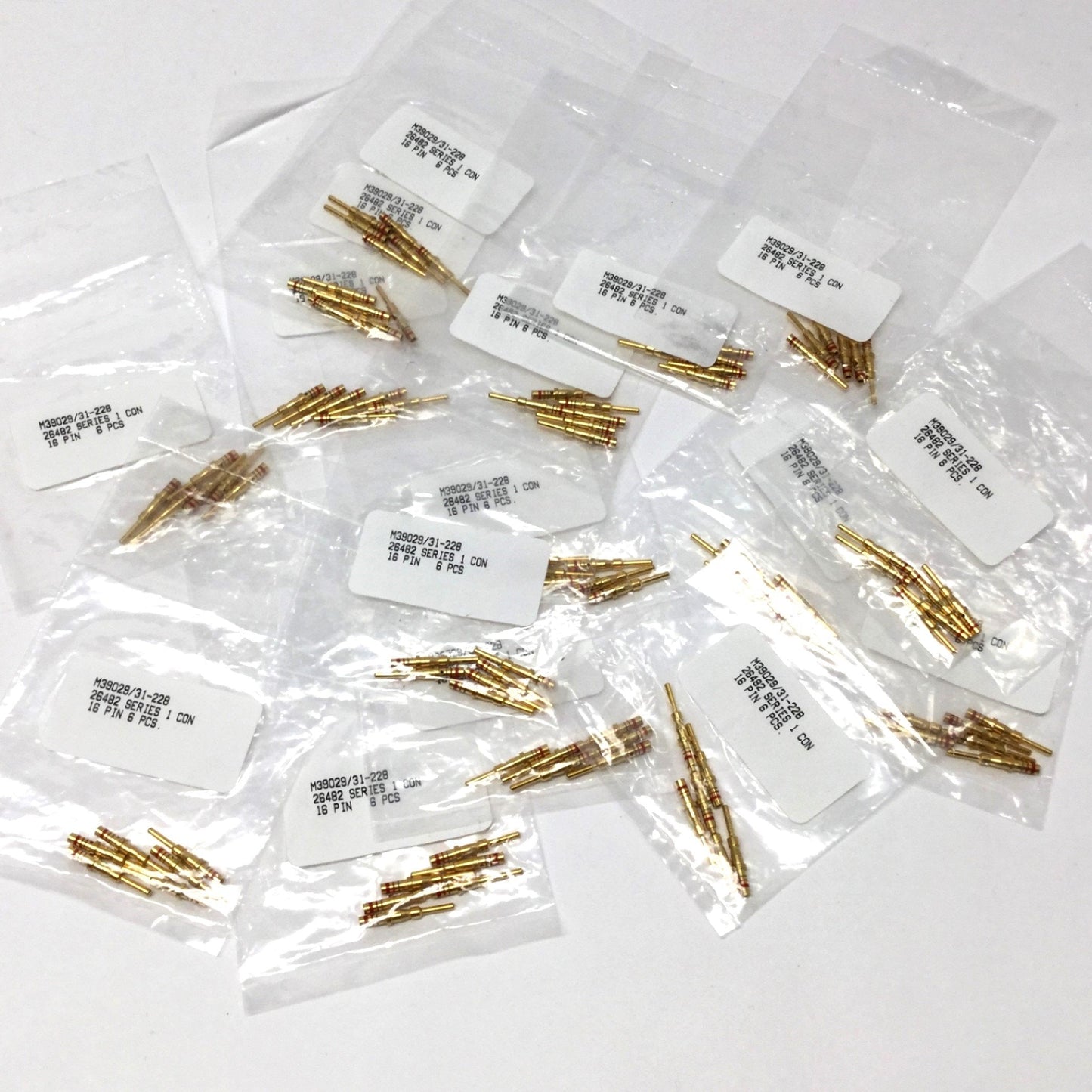 New Lot of 96 Amphenol M39029/31-228 MIL Spec 26482 Connector Contact Pins, Size 16