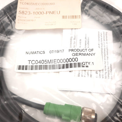 New Numatics TC0405MIE0000000 Cable, 5m Long, 4-Pin Micro Female to Flying Leads