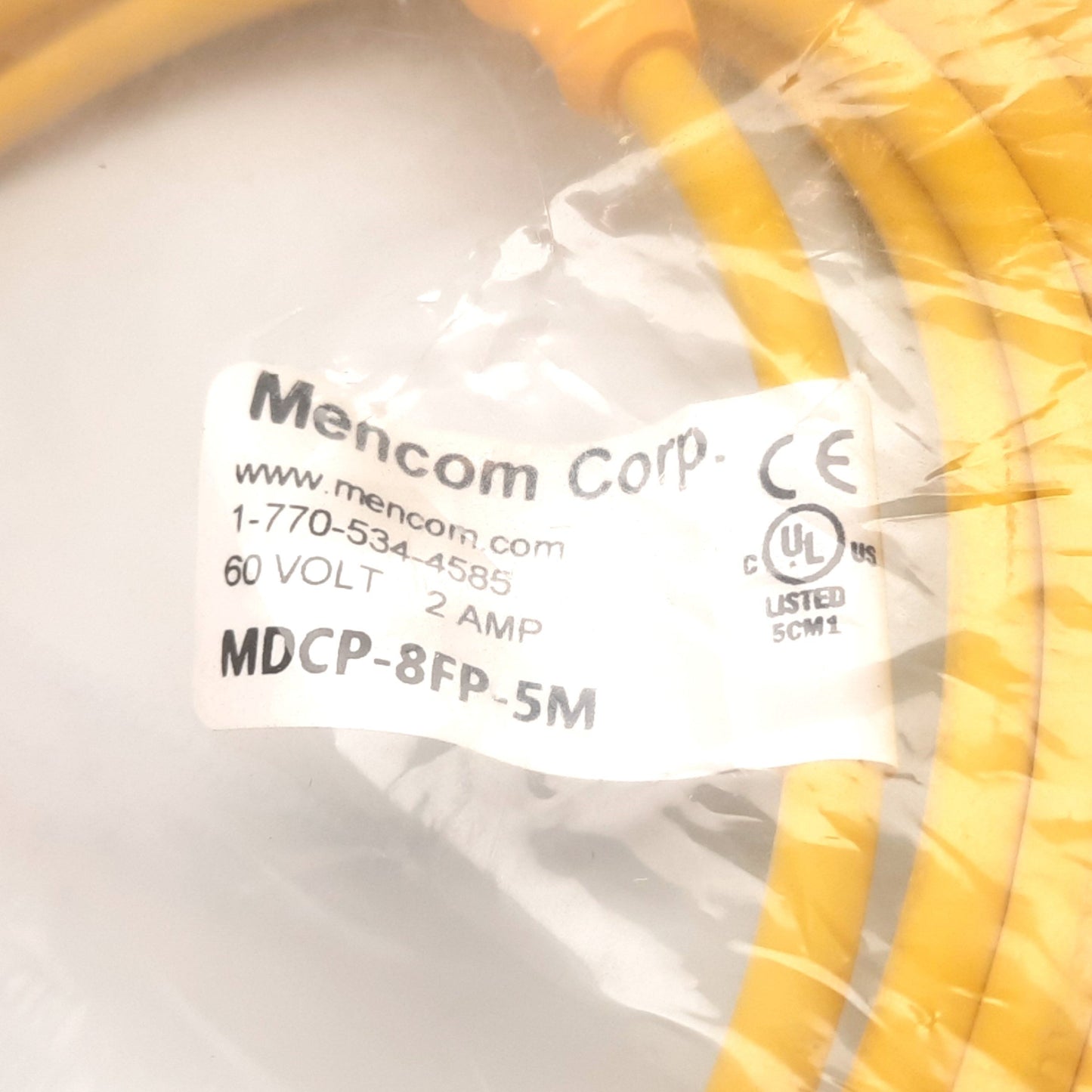 New Mencom MDCP-8FP-5M Cordset, 8-Pin M12 Female to Flying Leads, 5m Long, 60V 2A