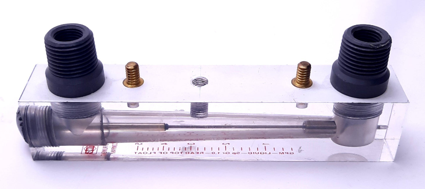 Used King Instruments 7520-2-3-0-3C-08 Rotameter 3" Scale, 5 GPM Liquid, 1/2" NPT