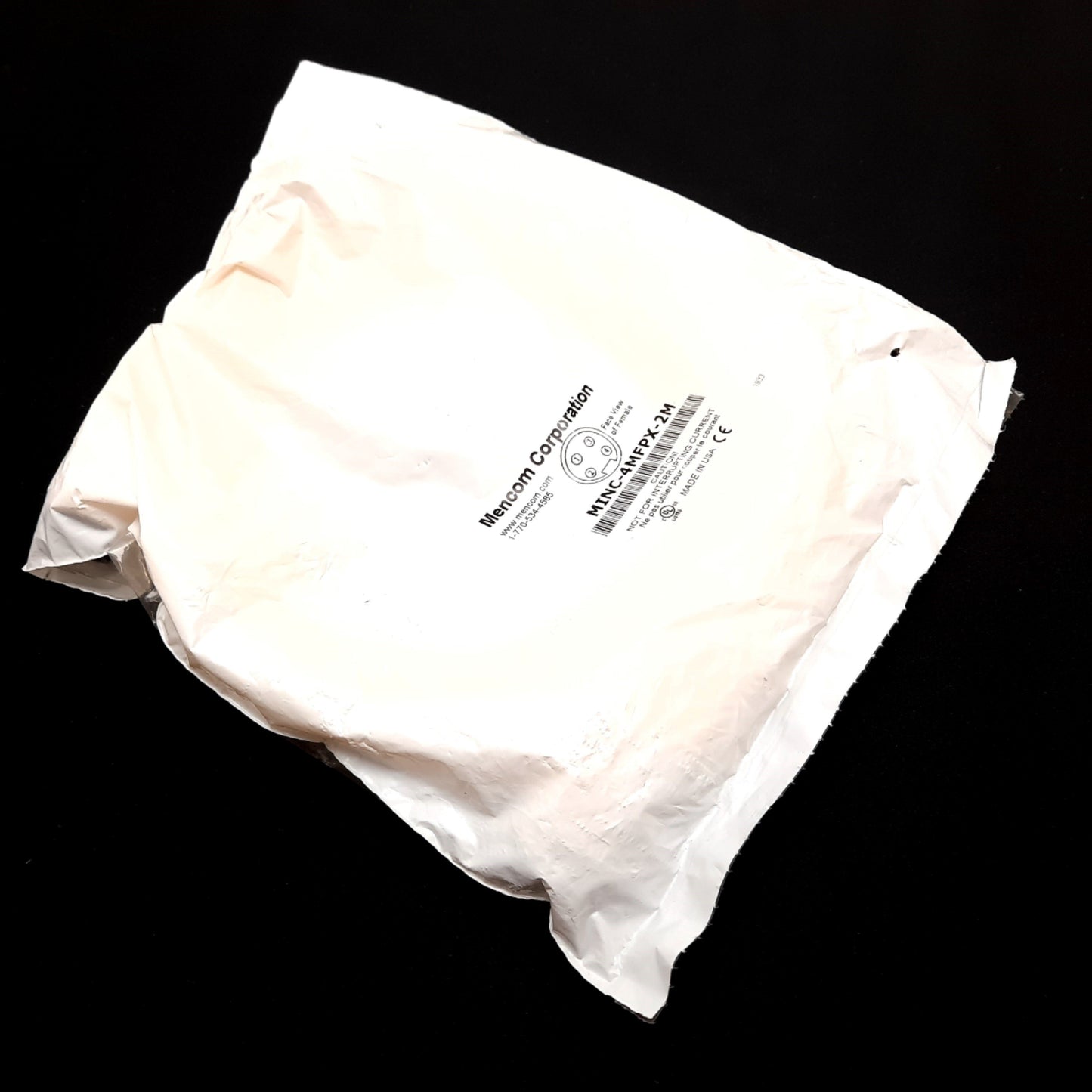 New Mencom MINC-4MFPX-2M MIN Size I Cordset, 4-Pin Male to Female, 300V 8A, 2m